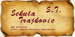 Sekula Trajković vizit kartica